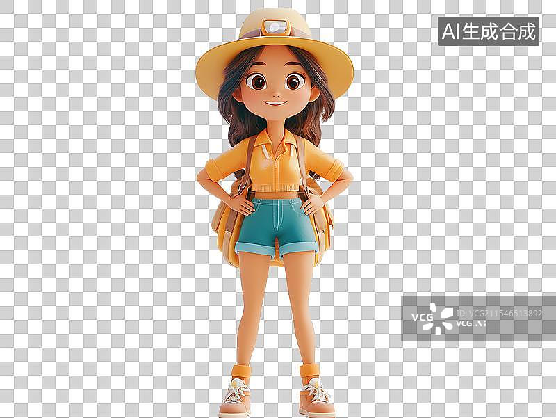 【AI数字艺术】3D春游潮流时尚男女人物形象图片素材