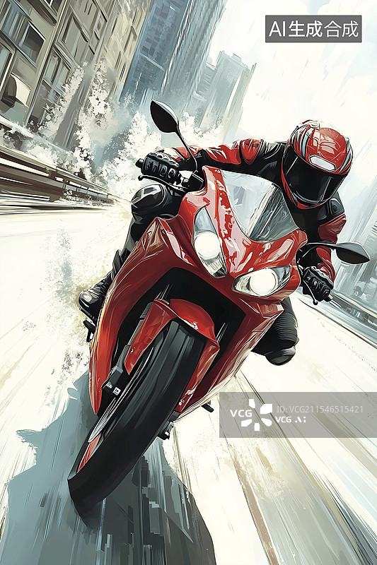 【AI数字艺术】潮流摩托赛车速度摄影图片素材