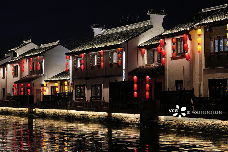 无锡南长街 清名桥  无锡古运河夜景图片素材