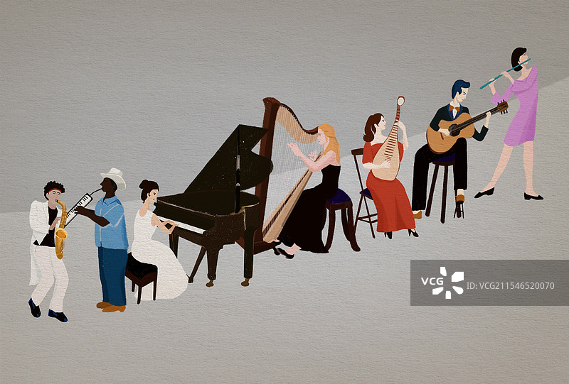 各种乐器演奏图片素材