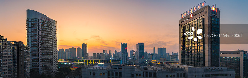 城市晚霞图片素材