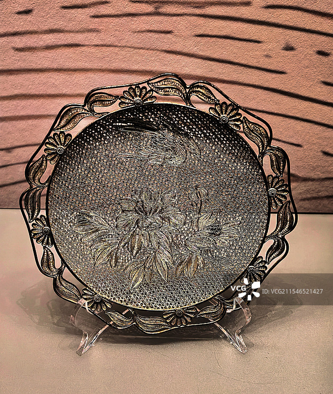 大邑县刘文彩博物馆文物-银丝盘图片素材