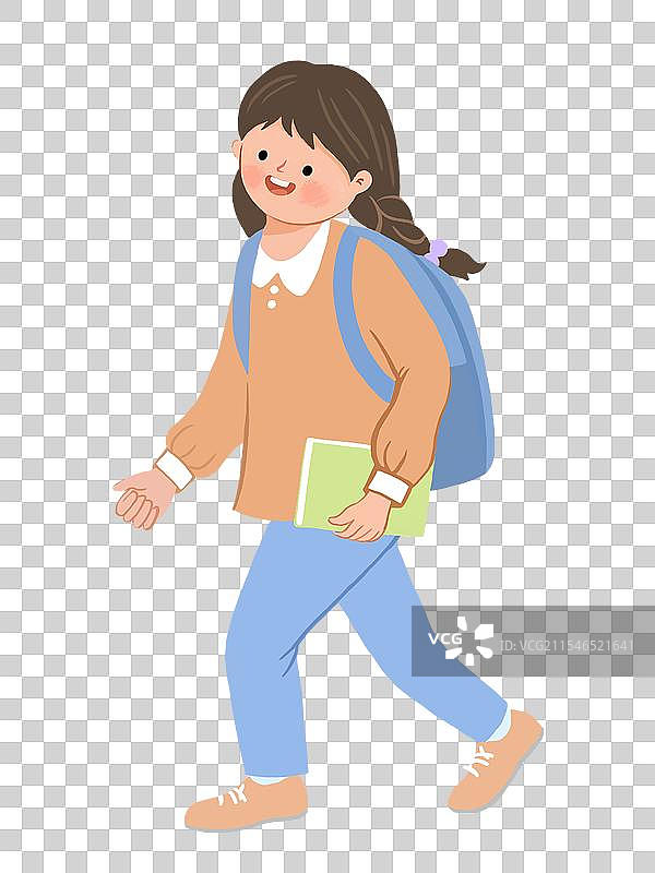 上学的女孩图片素材