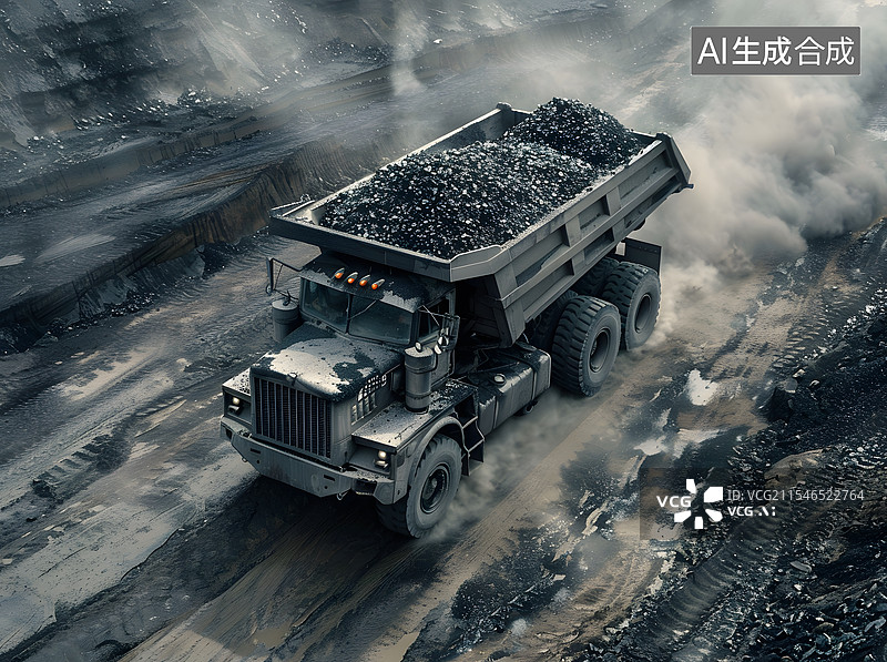 【AI数字艺术】矿场上的运输车辆图片素材