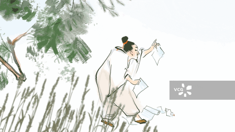 范进中举，范进，儒林外史，中国画中国风水墨传统文化插画图片素材