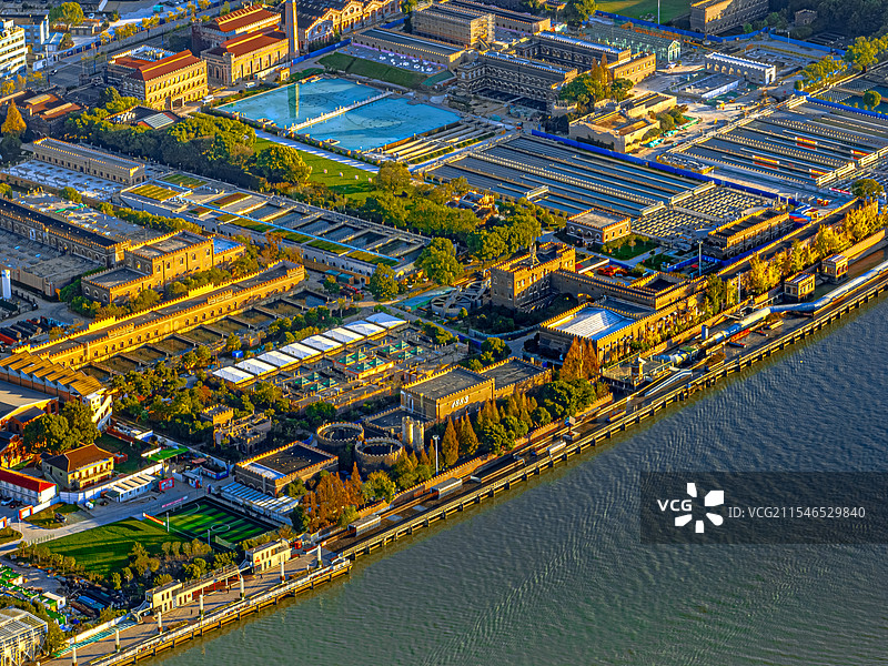 杨树浦水厂 上海自来水博物馆 上海杨浦滨江老工业区转型升级新质秀岸 黄浦江沿岸城市更新图片素材