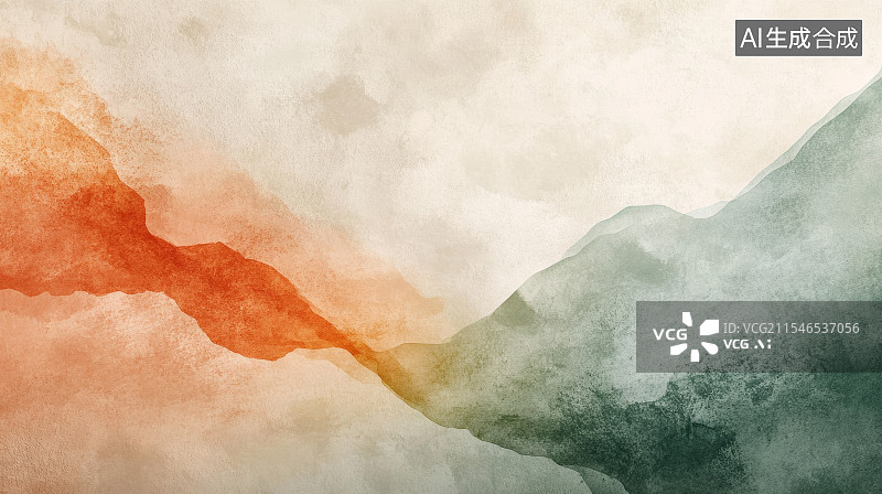 【AI数字艺术】抽象自然灵感背景有机流体形状与水彩纹理图片素材