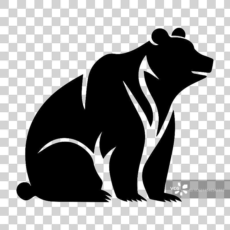 雄伟的熊剪影艺术图片素材