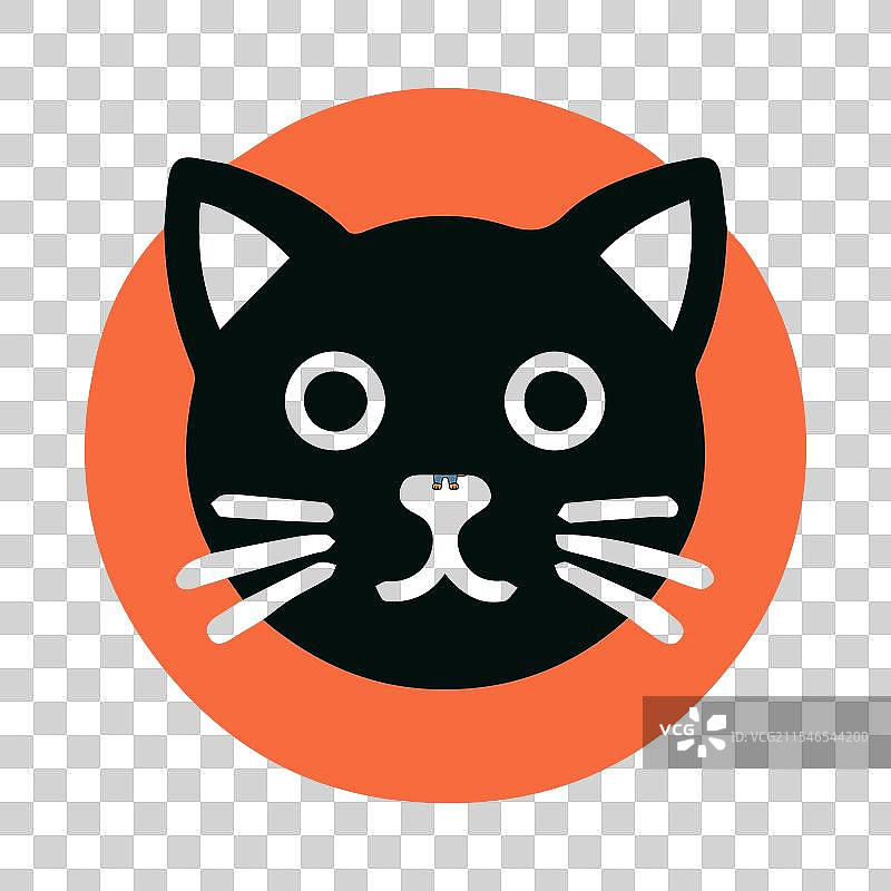 时尚猫头轮廓图标设计图片素材