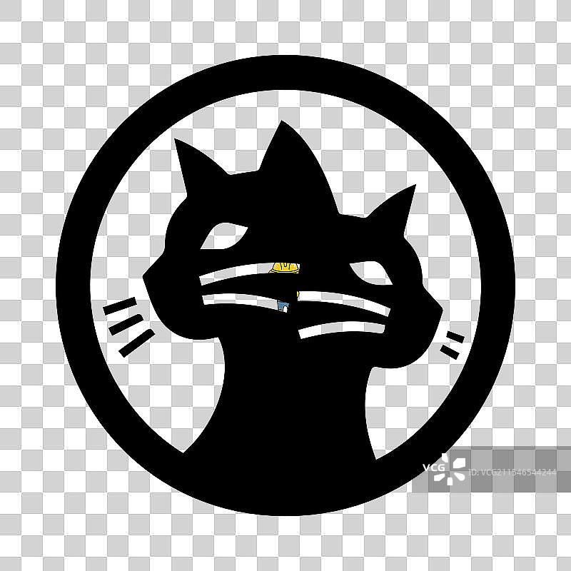 时尚猫头轮廓图标设计图片素材