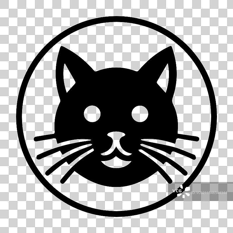 时尚猫头轮廓图标设计图片素材