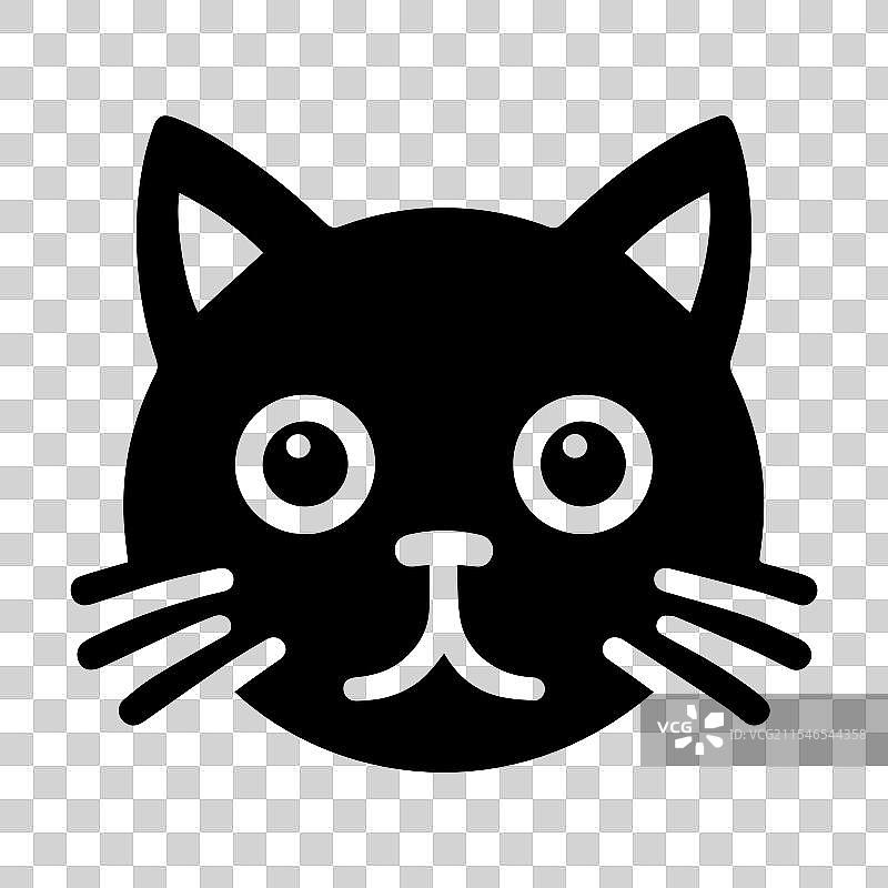 时尚猫头轮廓图标设计图片素材
