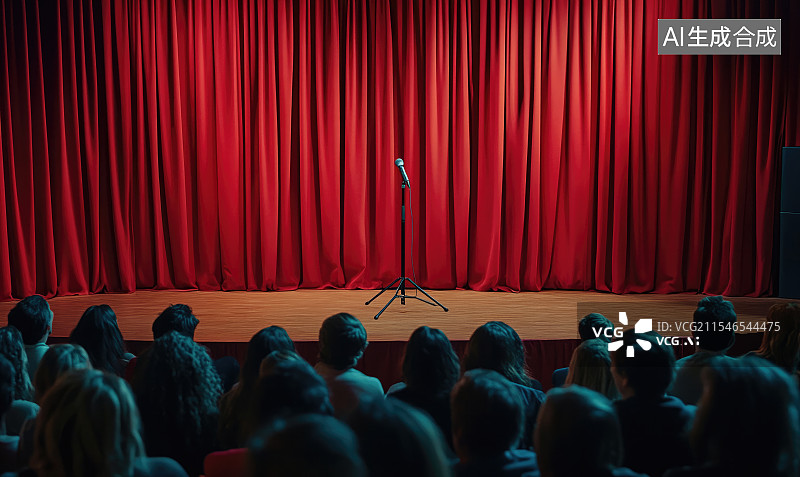 【AI数字艺术】脱口秀舞台图片素材