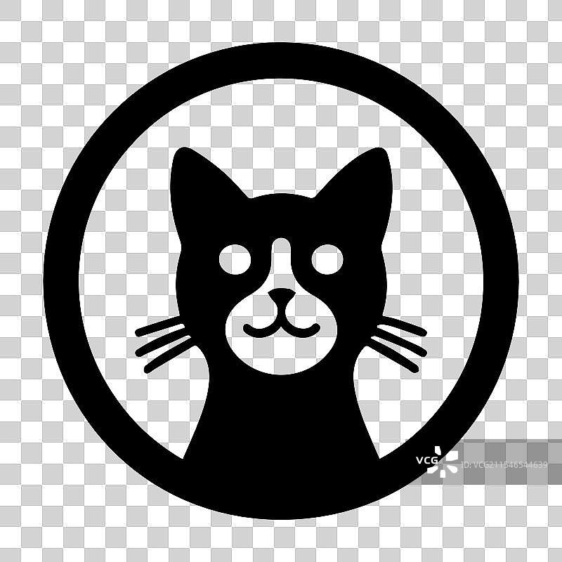 时尚猫头轮廓图标设计图片素材