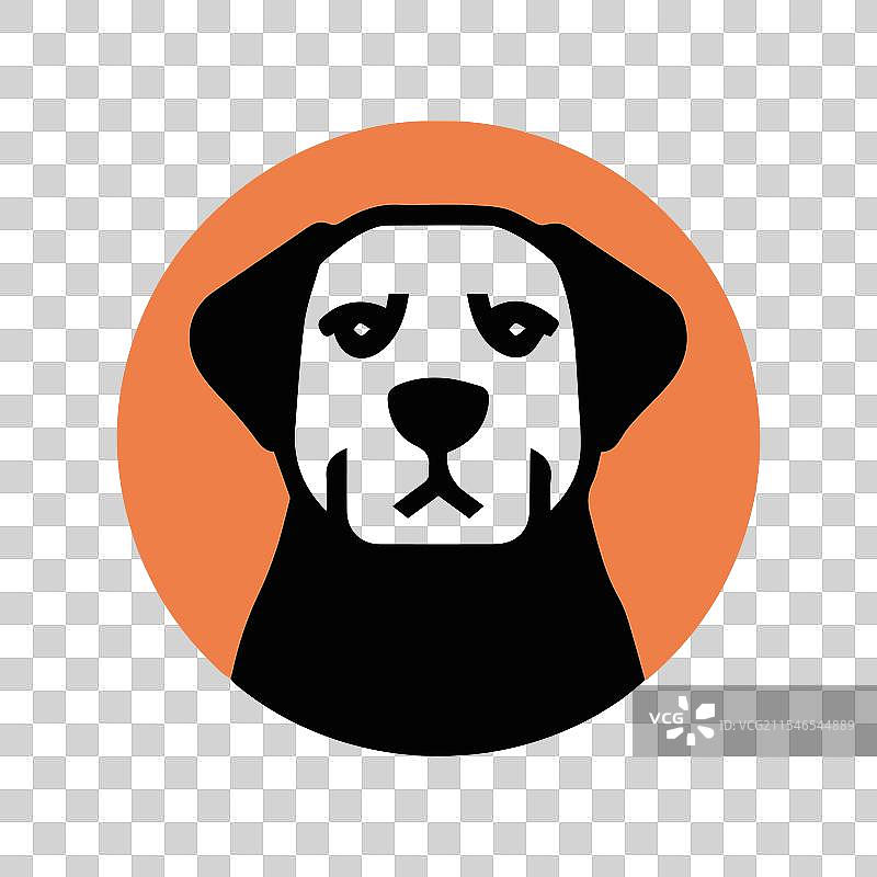 彩色和白色可爱狗狗圆形图标图片素材