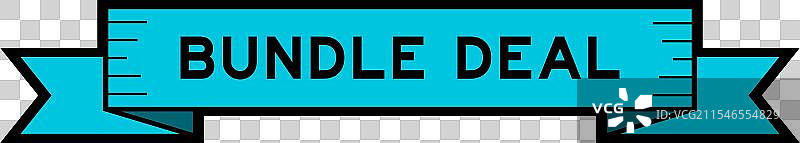 蓝色的带有“捆绑优惠”字样的丝带标签横幅图片素材