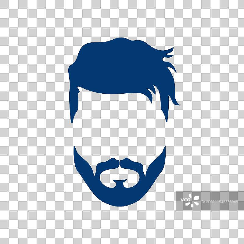 时尚胡须和小胡子的男性头像图片素材