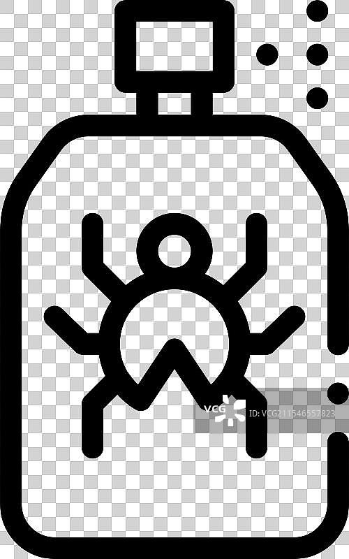 昆虫图标，细线风格设计，独立于背景图片素材