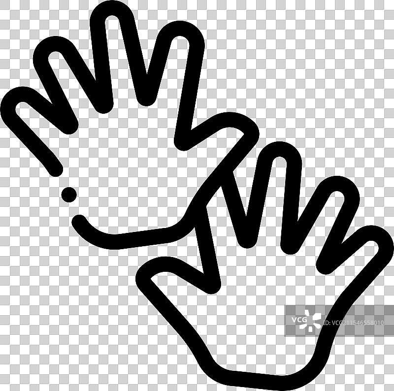 手偶图标，细线条风格设计图片素材