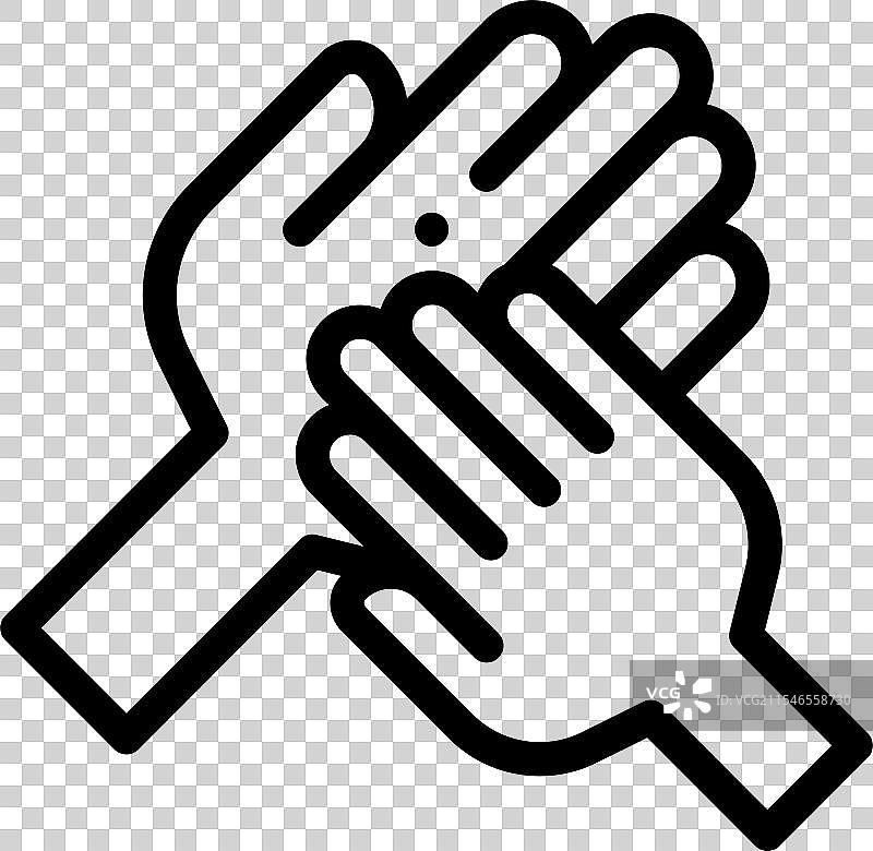 手部图标，细线风格设计，独立于背景图片素材