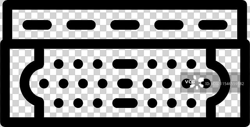 口琴图标，细线条风格设计，独立展示图片素材