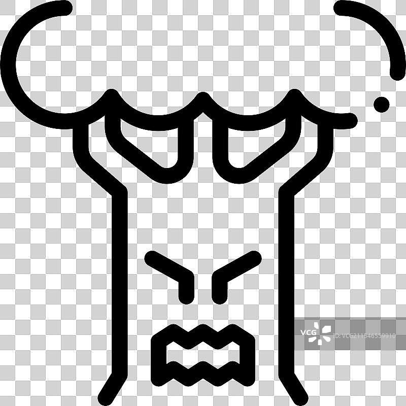 夏威夷衬衫图标，细线条风格设计图片素材