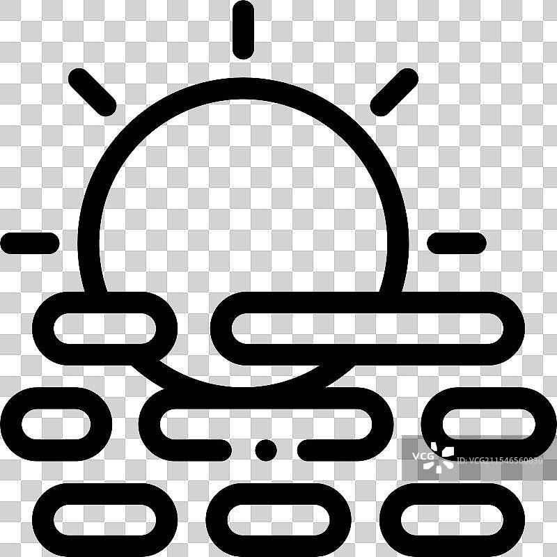 薄线风格设计的雾霾图标，独立于背景图片素材