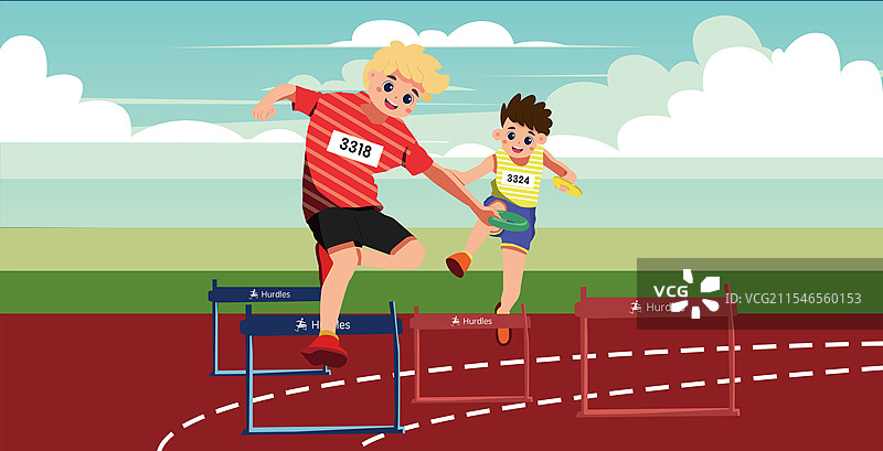 儿童跨栏图片素材