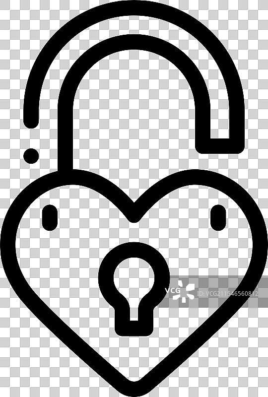 心脏器官图标，细线风格设计图片素材