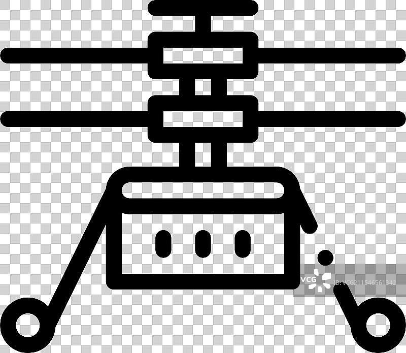 直升机停机坪图标，细线风格设计，独立于背景图片素材