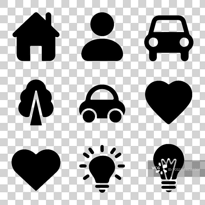 商业和金融的线条图标集图片素材