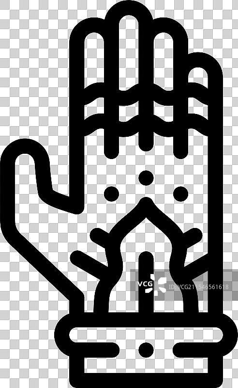 独立的细线风格设计的海娜图标图片素材