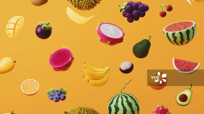 种类丰富的水果三维渲染图片素材