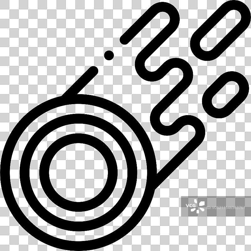 冰球棒图标，细线条风格设计图片素材