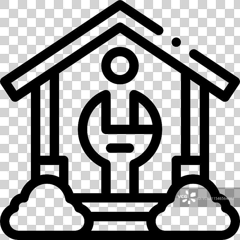 独立的细线风格设计的本垒打图标图片素材