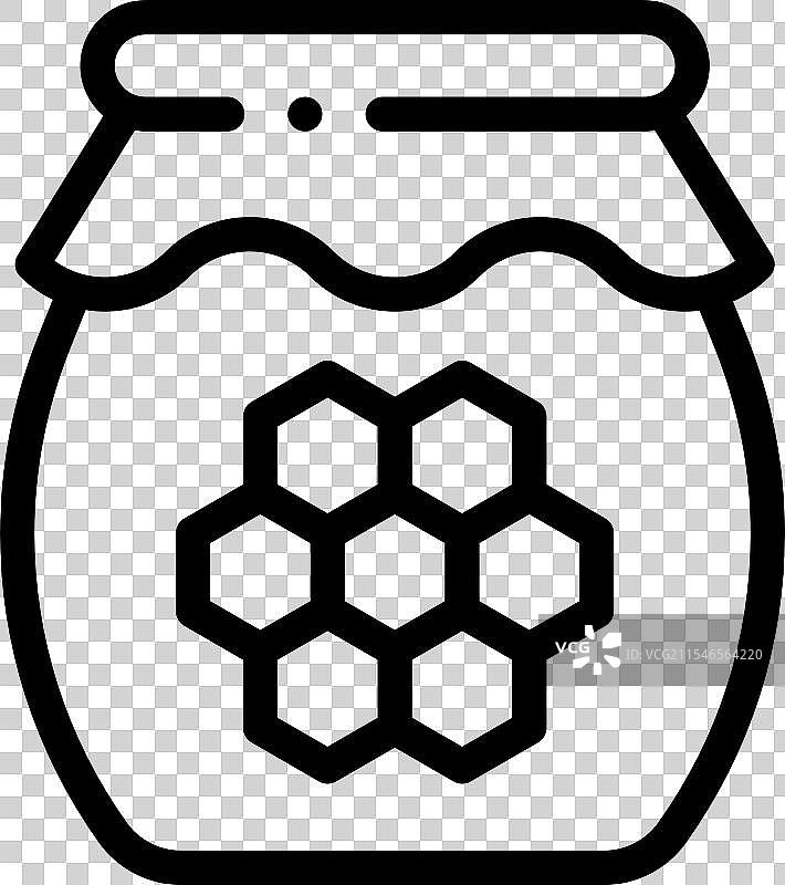 蜂蜜图标，细线风格设计，独立于背景图片素材