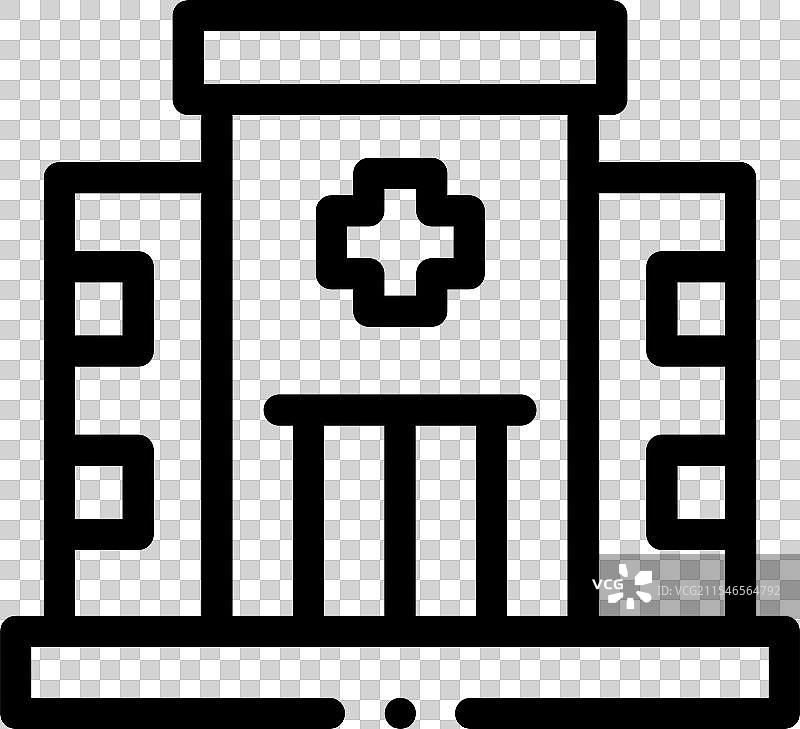 医院图标，细线风格设计，独立展示图片素材