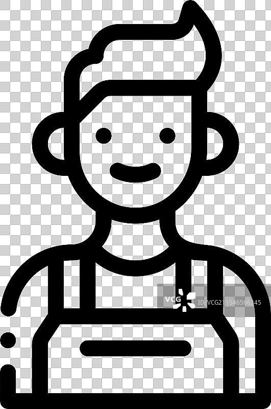 家庭主妇图标，细线风格设计，独立展示图片素材