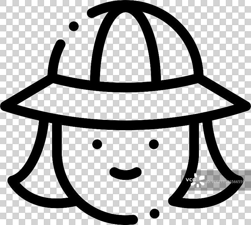 猎人图标，细线风格设计，独立于背景图片素材