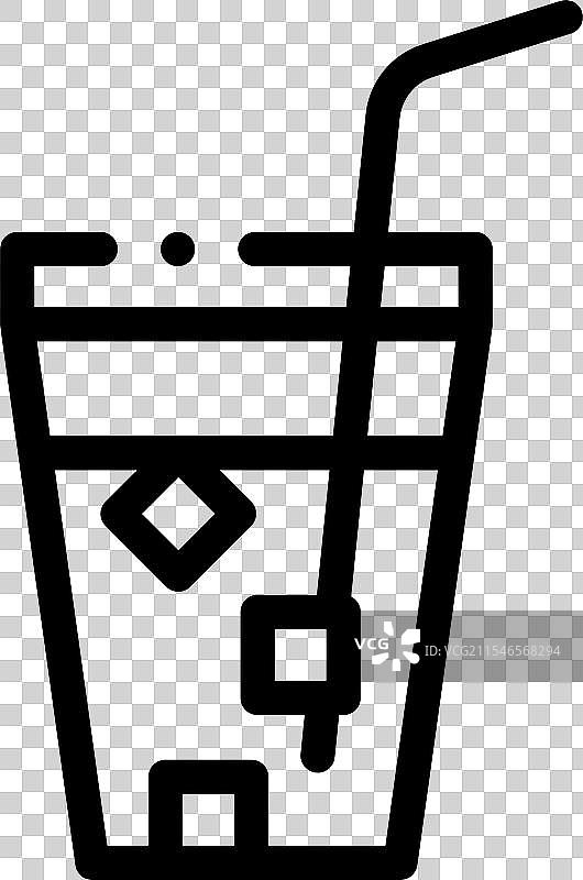 冰茶图标，细线风格设计，独立展示图片素材