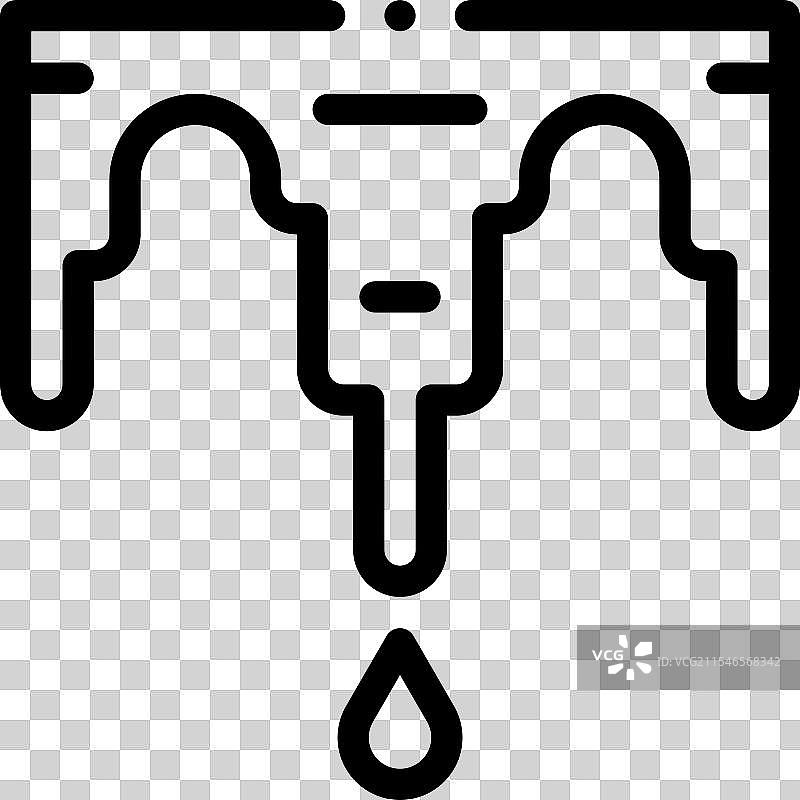 冰柱图标，细线风格设计，独立于背景图片素材