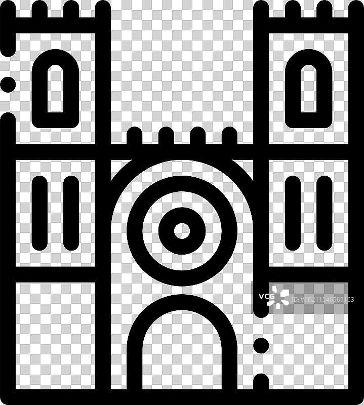 孤龙图标，细线条风格设计，独立展示图片素材