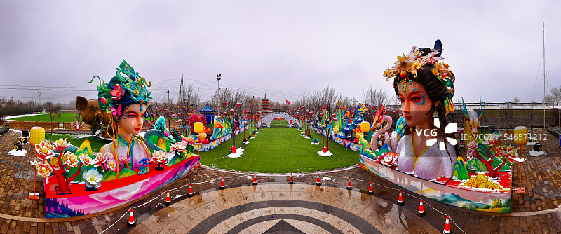 淄博玉黛湖花灯会图片素材