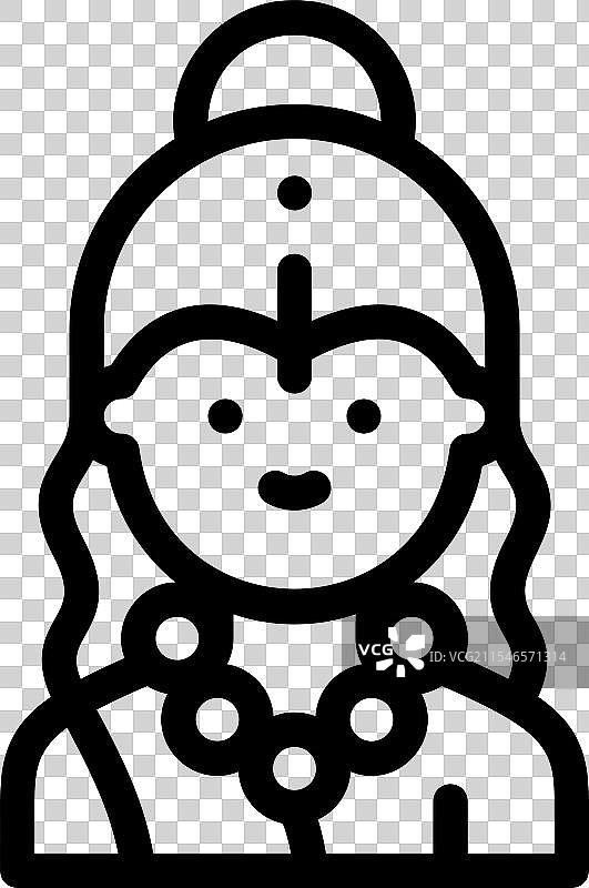 工业机器人图标，细线条风格设计图片素材