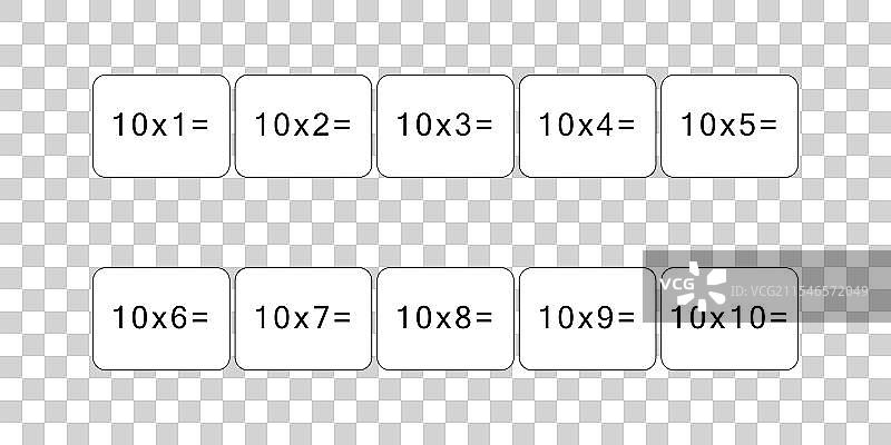 10的乘法和除法表图片素材