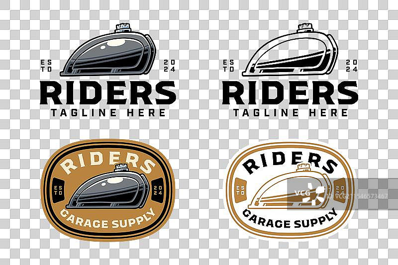 摩托车油箱彩色标志设计套件图片素材