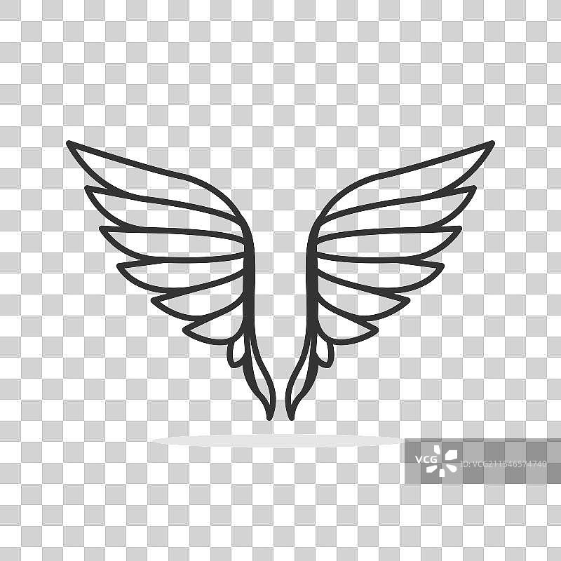 孤立的天使翅膀图标图片素材