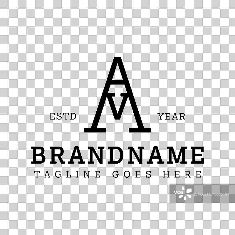 适合任何用途的字母AV衬线单字母标志图片素材