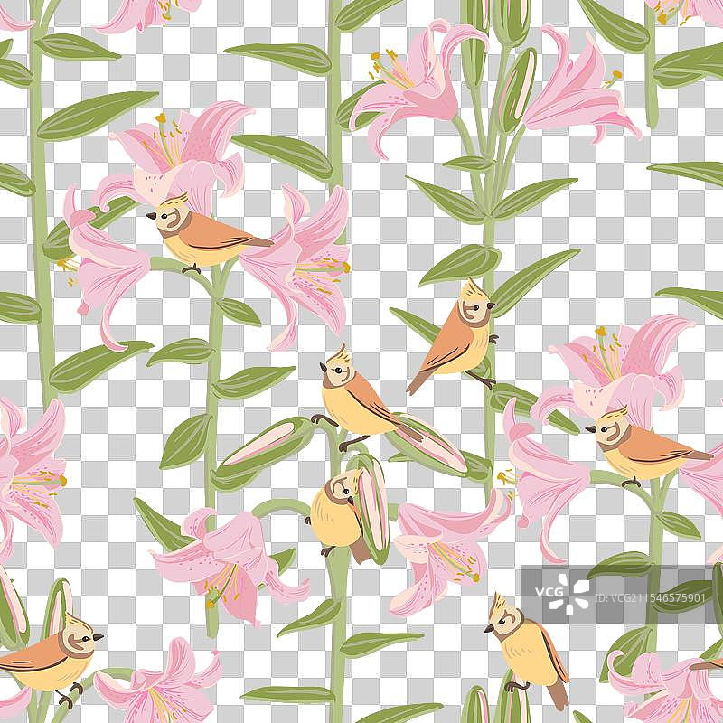 带有百合花的无缝图案图片素材