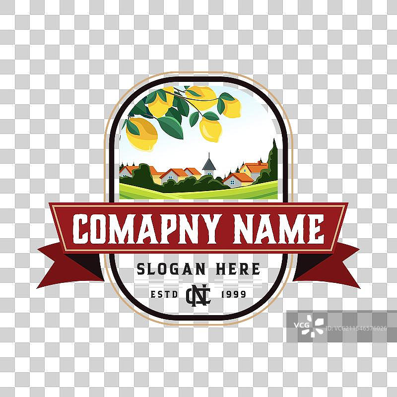 柠檬种植园的徽章logo图片素材